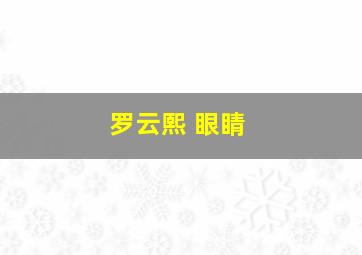 罗云熙 眼睛